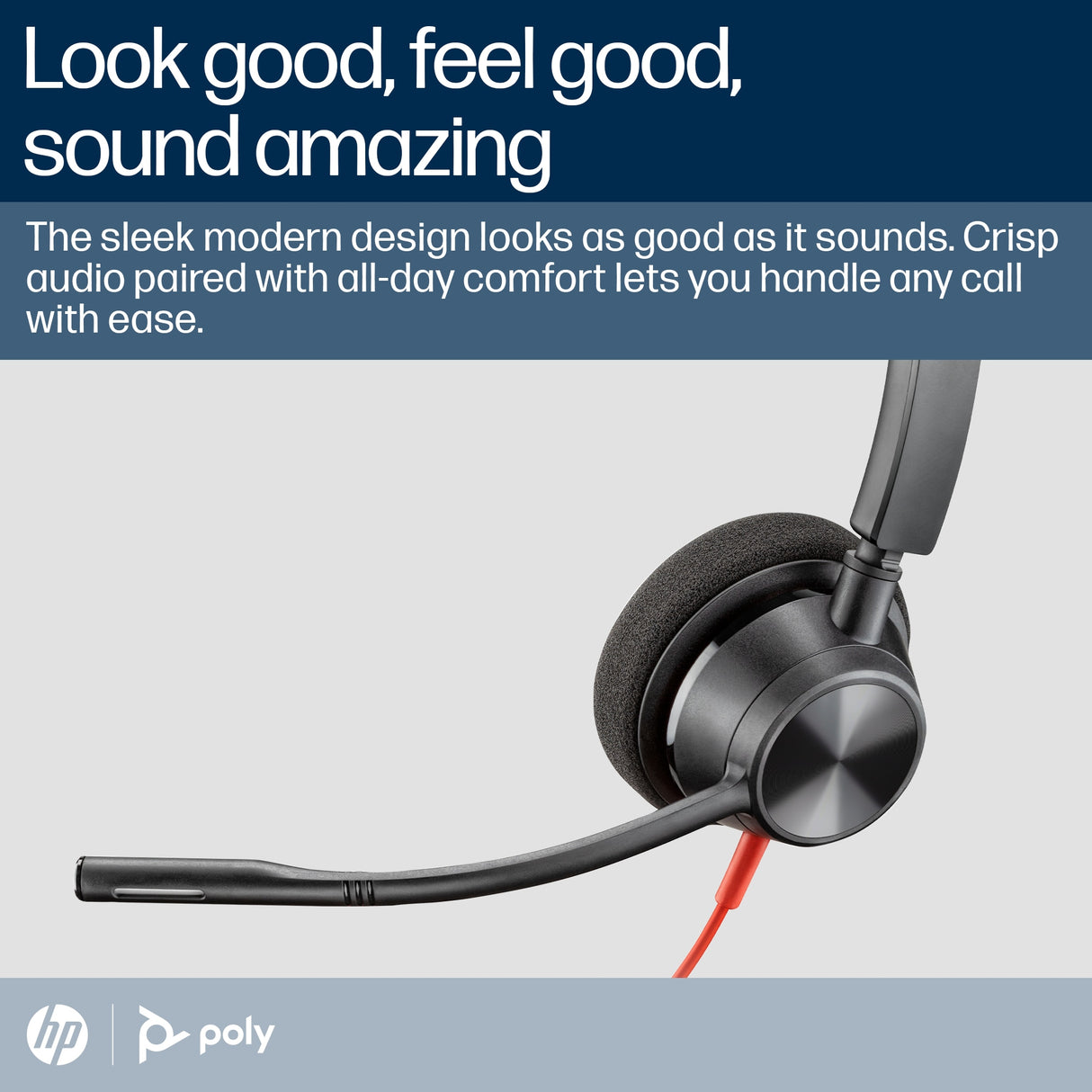 POLY Blackwire 3320 Wired On-ear Stereo MS Teams Certified Headset