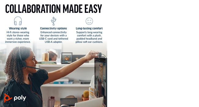 POLY Blackwire 5220 Wired On-ear Stereo Headset