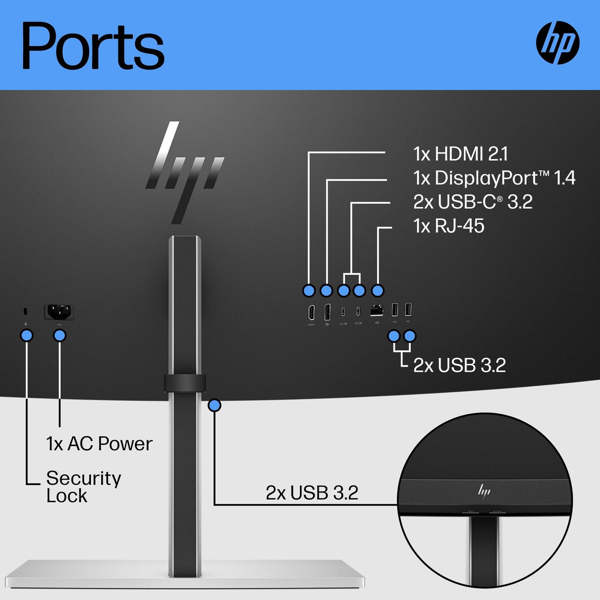 HP E45c G5 computer monitor (44.5") DQHD Black