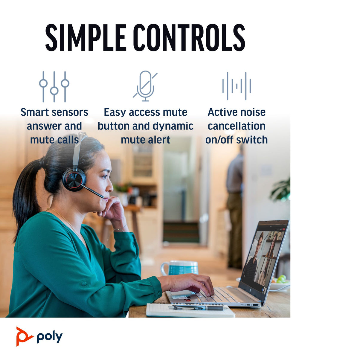 POLY Voyager Focus 2 MS Teams Certified USB-C Headset