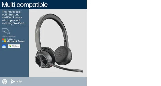 POLY Voyager 4320 – Bluetooth / Stereo / Office UC – Head-band Headset