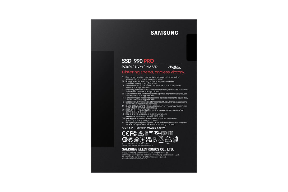 SAMSUNG 990 PRO M.2 1 TB PCI Express 4.0 V-NAND MLC NVMe (MZ-V9P1T0BW)