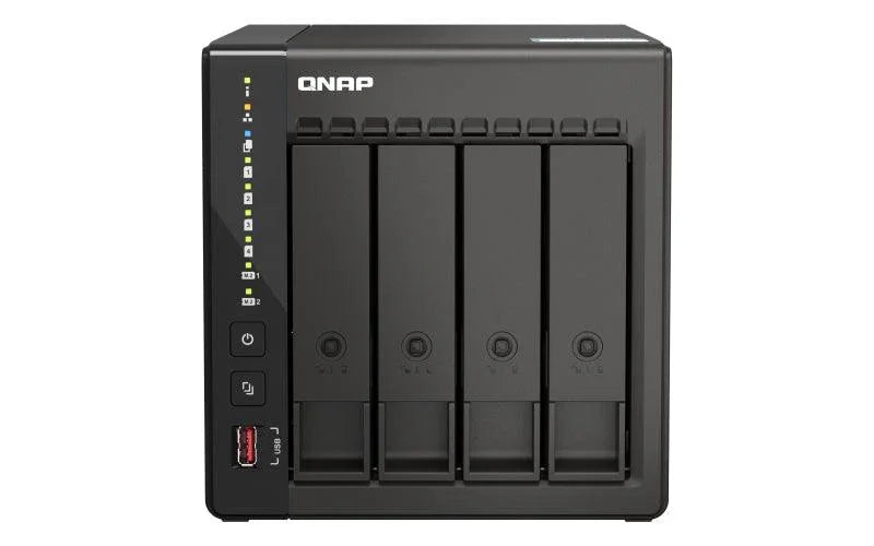 QNAP 4 x 3.5" | Intel Celeron J6412 | Intel UHD Graphics | 8 GB RAM | 4 GB Flash | 90 W | 100-240 V | 3 kg (TS-453E-8G)