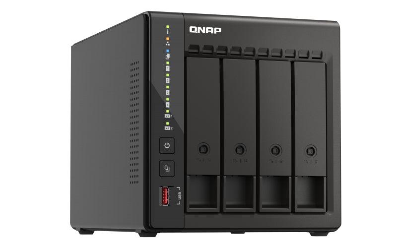 QNAP 4 x 3.5" | Intel Celeron J6412 | Intel UHD Graphics | 8 GB RAM | 4 GB Flash | 90 W | 100-240 V | 3 kg (TS-453E-8G)