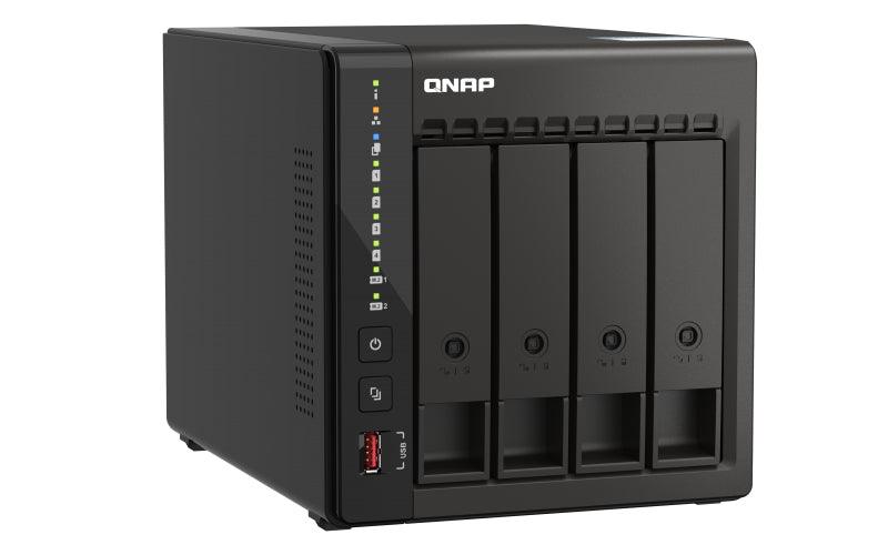 QNAP 4 x 3.5" | Intel Celeron J6412 | Intel UHD Graphics | 8 GB RAM | 4 GB Flash | 90 W | 100-240 V | 3 kg (TS-453E-8G)