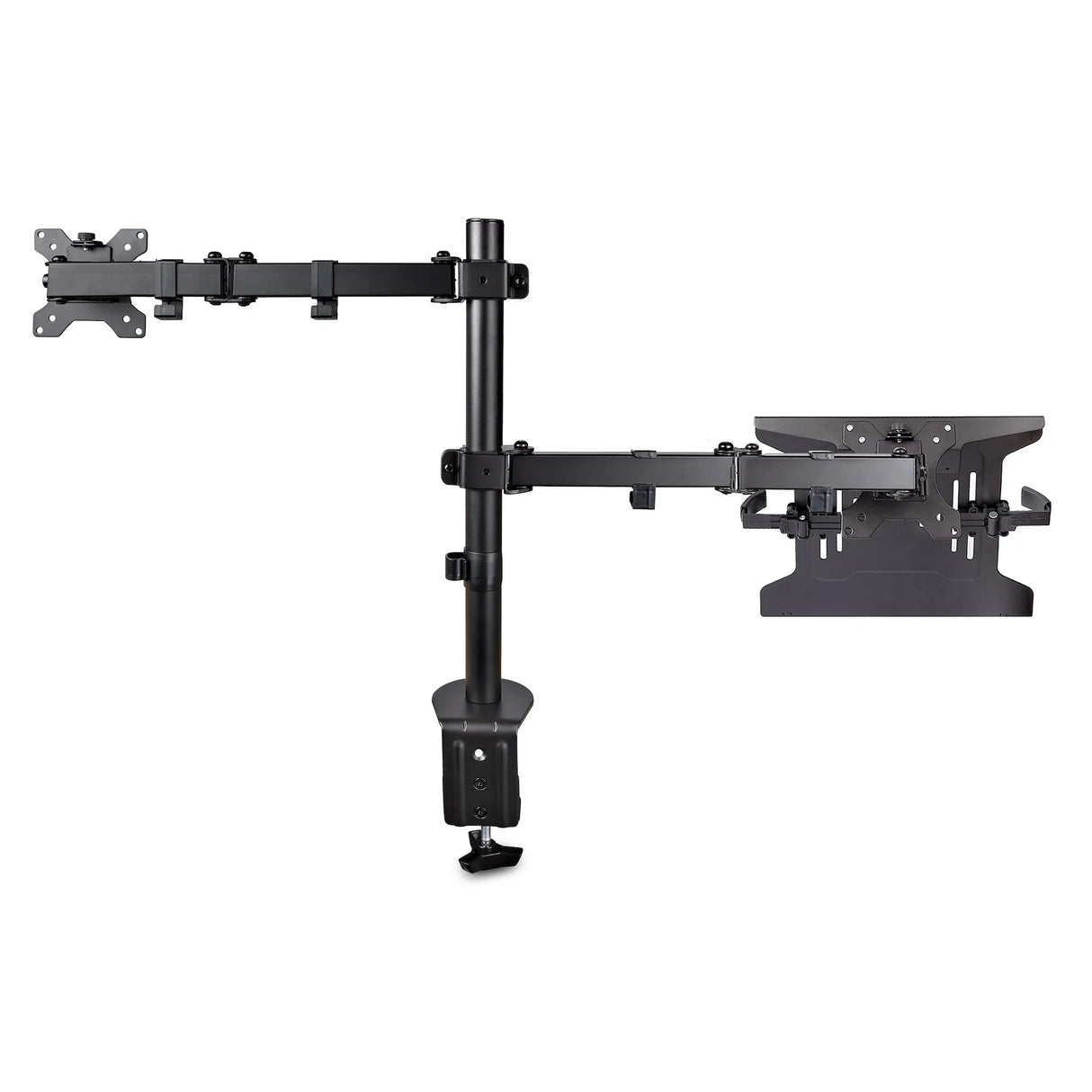 STARTECH Monitor Arm with VESA Laptop Tray | For a Laptop (4.5kg|9.9lb) and a Single Display up to 32" (8kg|17.6lb) | Black | Adjustable Laptop Arm Mount | C-clamp|Grommet Mount (A2-LAPTOP-DESK-MOUNT) (A2-LAPTOP-DESK-MOUNT)