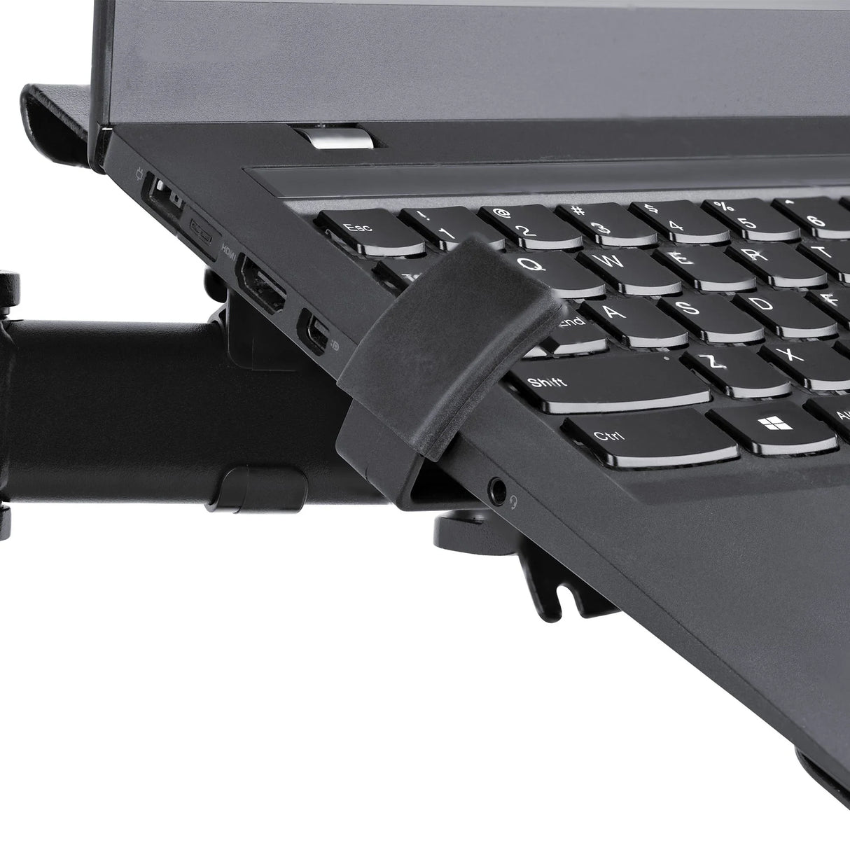 STARTECH Monitor Arm with VESA Laptop Tray | For a Laptop (4.5kg|9.9lb) and a Single Display up to 32" (8kg|17.6lb) | Black | Adjustable Laptop Arm Mount | C-clamp|Grommet Mount (A2-LAPTOP-DESK-MOUNT) (A2-LAPTOP-DESK-MOUNT)