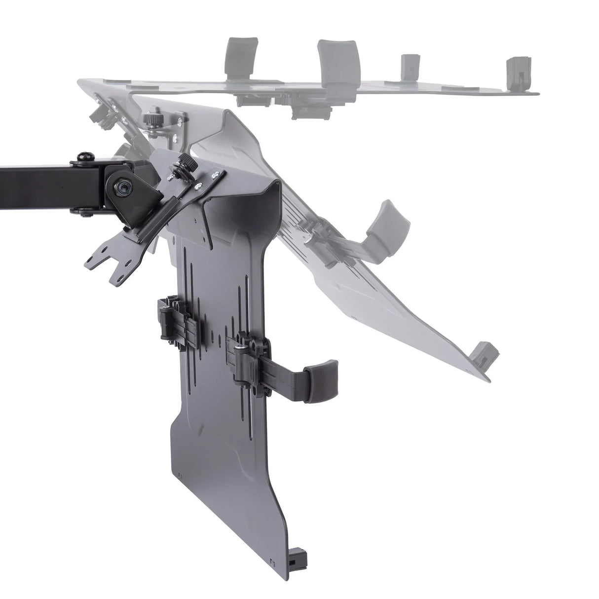 STARTECH Monitor Arm with VESA Laptop Tray | For a Laptop (4.5kg|9.9lb) and a Single Display up to 32" (8kg|17.6lb) | Black | Adjustable Laptop Arm Mount | C-clamp|Grommet Mount (A2-LAPTOP-DESK-MOUNT) (A2-LAPTOP-DESK-MOUNT)