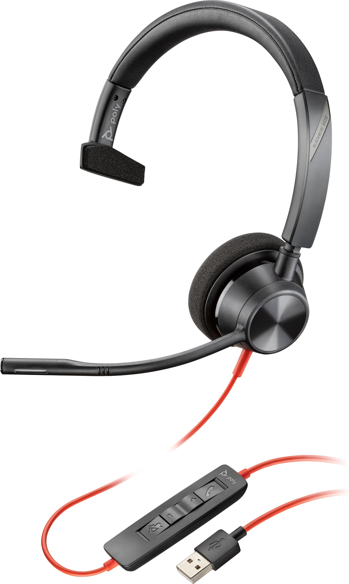 POLY Blackwire 5210 Wired Over-the-head Mono Headset