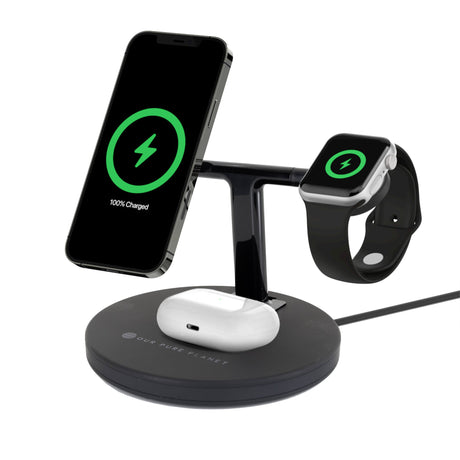 OUR PURE PLANET 3-in-1 15W Wireless MagSafe Charging Dock