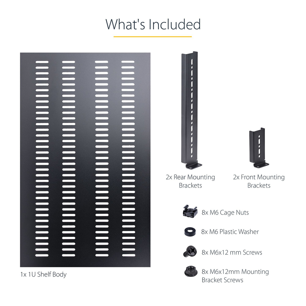 STARTECH 1U 4-Post Adjustable Vented Server Rack Mount Shelf - 330lbs(150 kg) - 19.5 to 38in Adjustable Mounting Depth Universal Tray 19" AV| Network Equipment Rack - 27.5in Deep (ADJSHELFHDV2) (ADJSHELFHDV2)