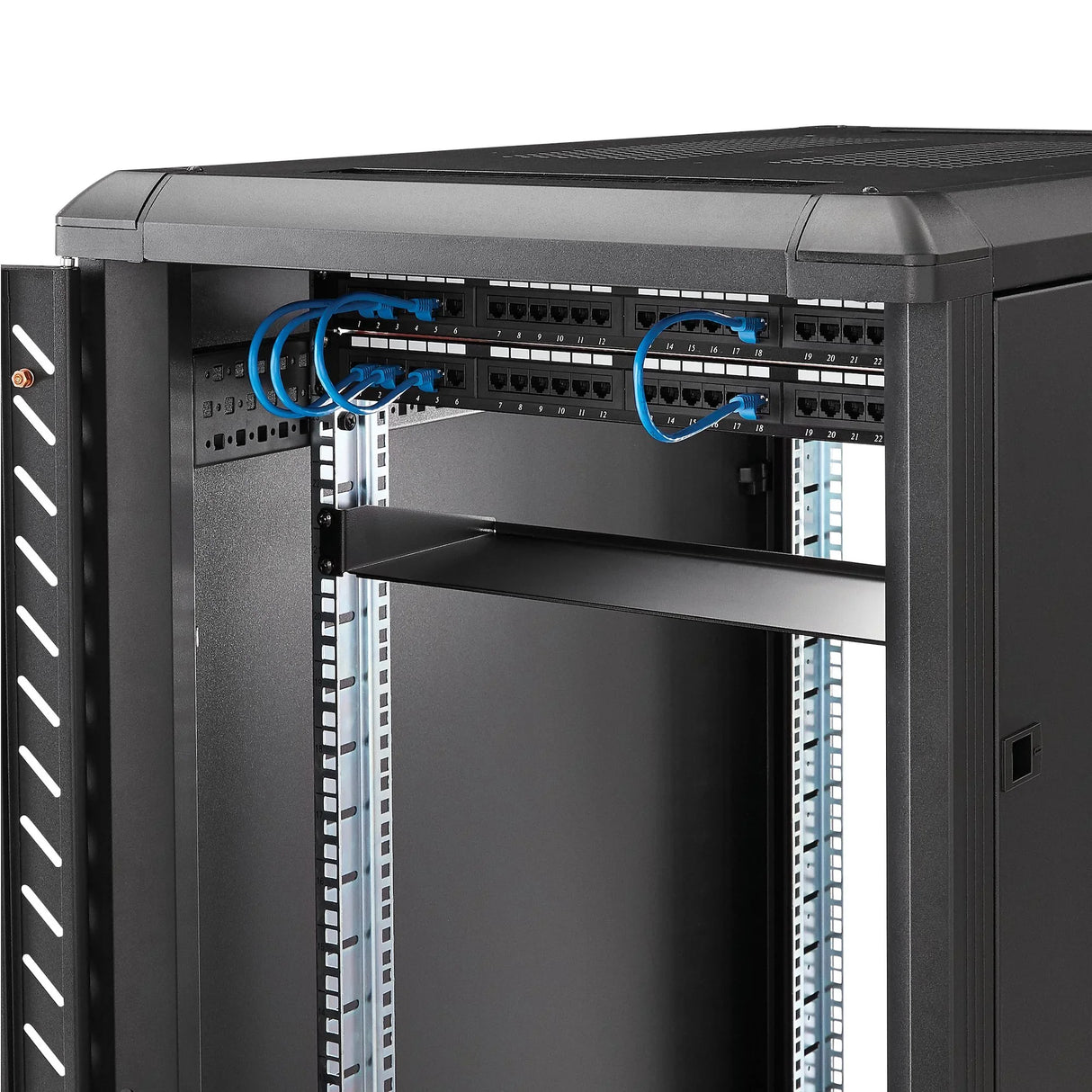 STARTECH 1U Server Rack Shelf - Universal Rack Mount Cantilever Shelf for 19" Network Equipment Rack & Cabinet - Heavy Duty Steel | Weight Capacity 33lb|15kg - 7" Deep Tray | Black (CABSHELF1U) (CABSHELF1U)