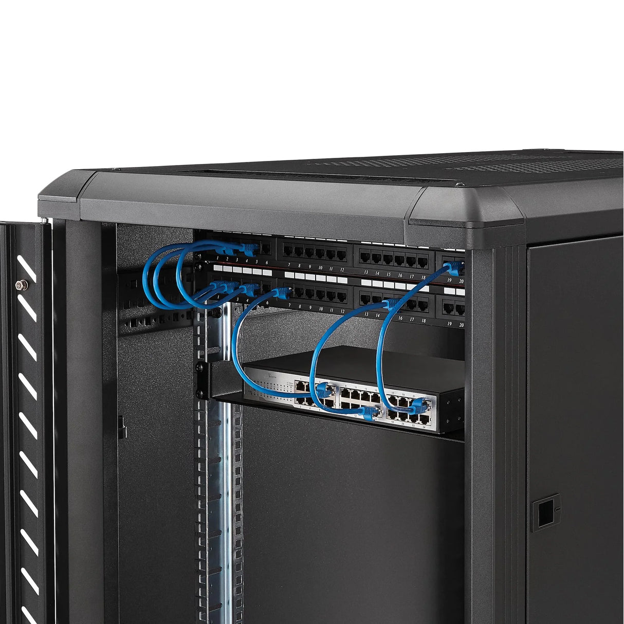 STARTECH 1U Server Rack Shelf - Universal Rack Mount Cantilever Shelf for 19" Network Equipment Rack & Cabinet - Heavy Duty Steel | Weight Capacity 33lb|15kg - 7" Deep Tray | Black (CABSHELF1U) (CABSHELF1U)