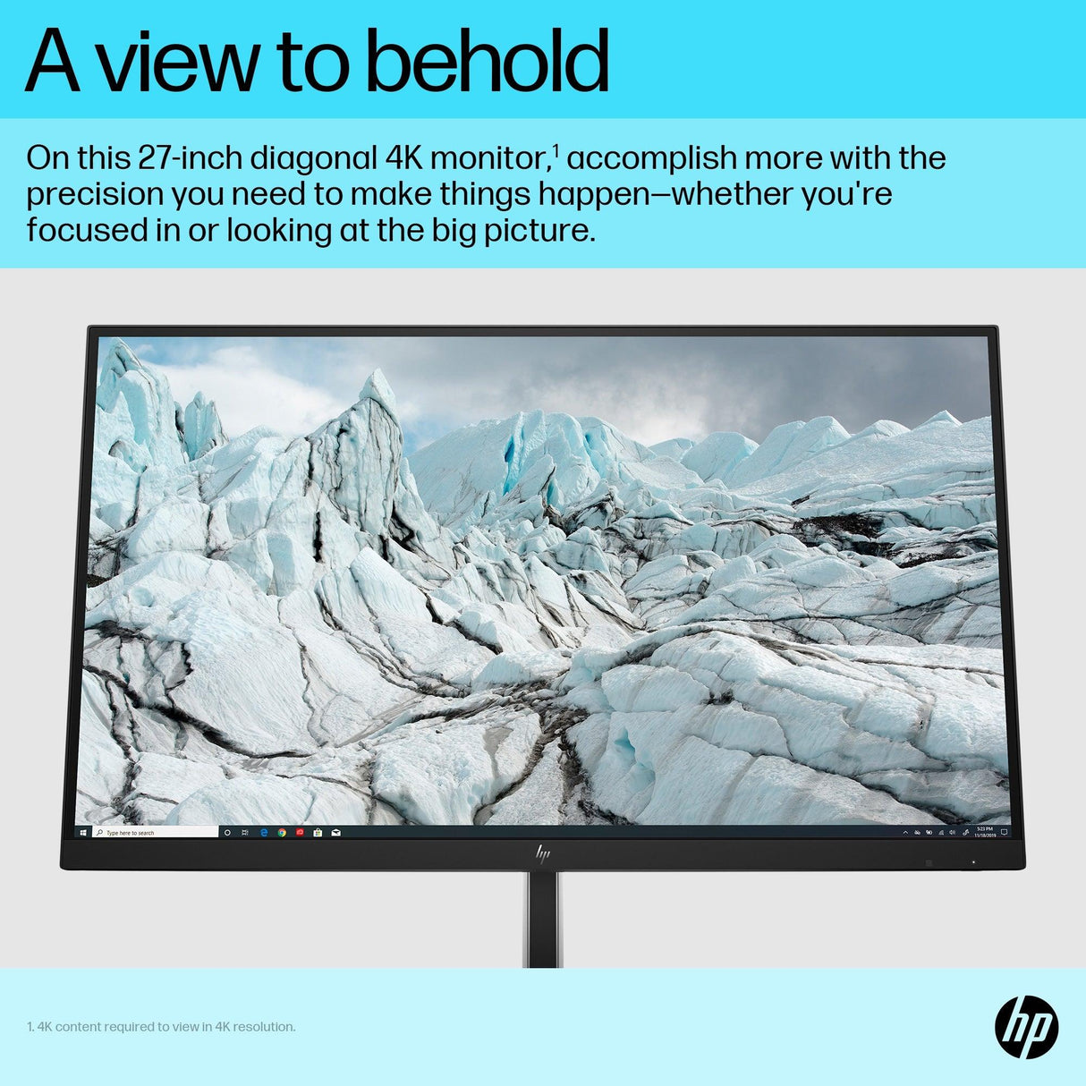 HP E-Series E27k G5 computer monitor (27") 4K Ultra HD Black, Silver