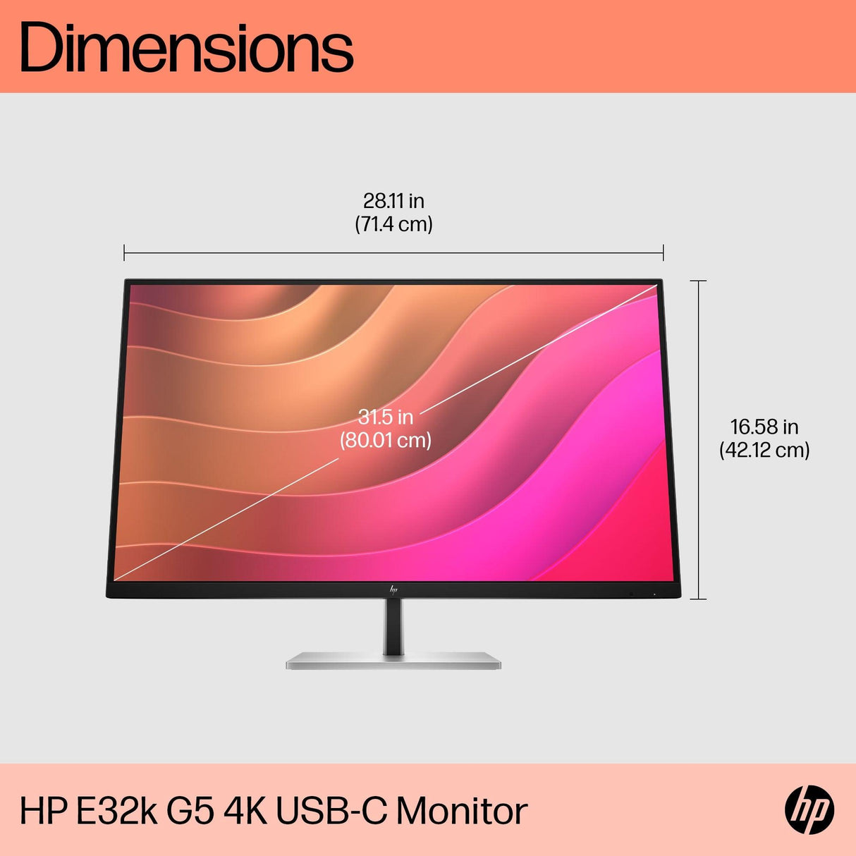 HP E32k G5 4K computer monitor (31.5") 4K Ultra HD Black