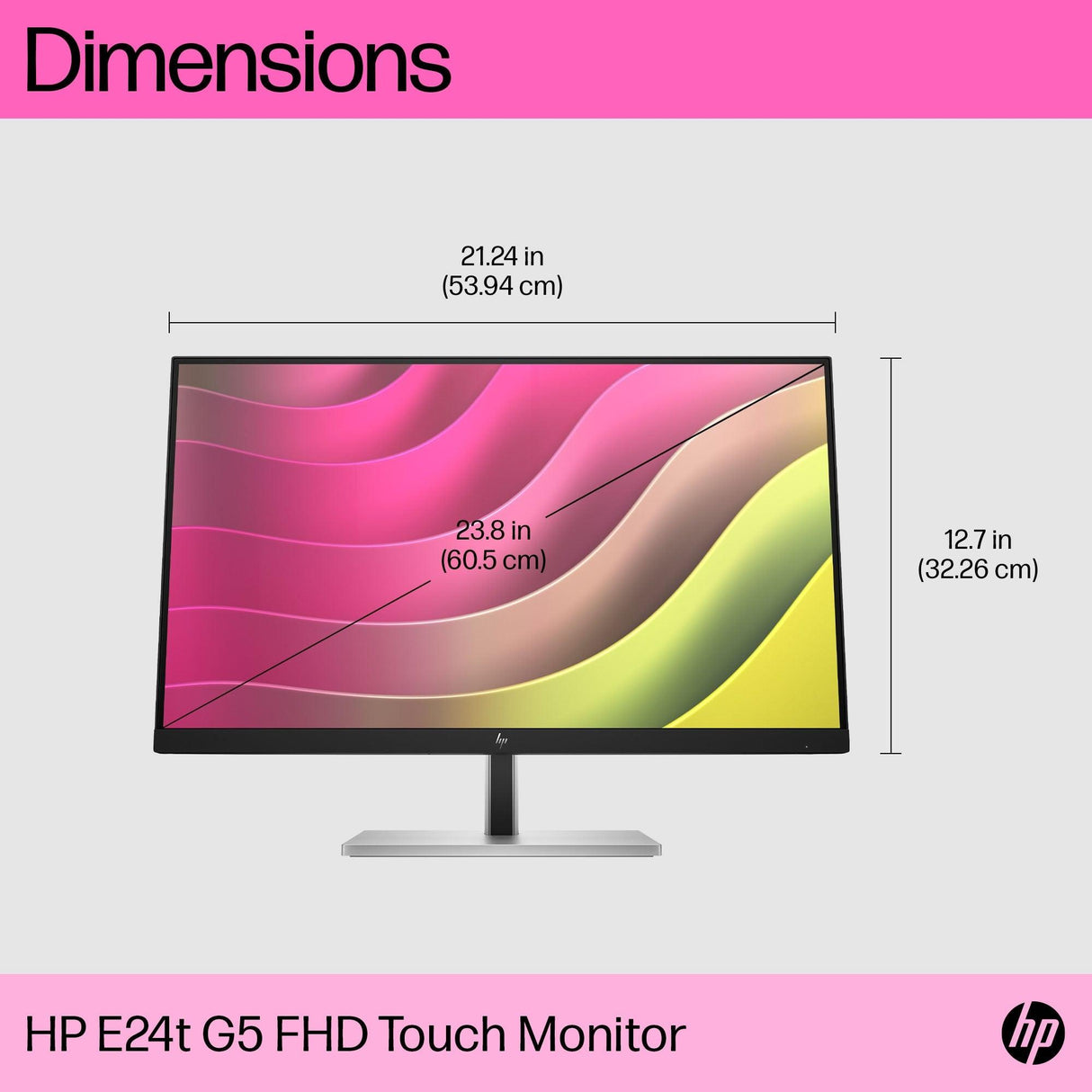 HP E24t G5 computer monitor (23.8") Full HD Touchscreen Black