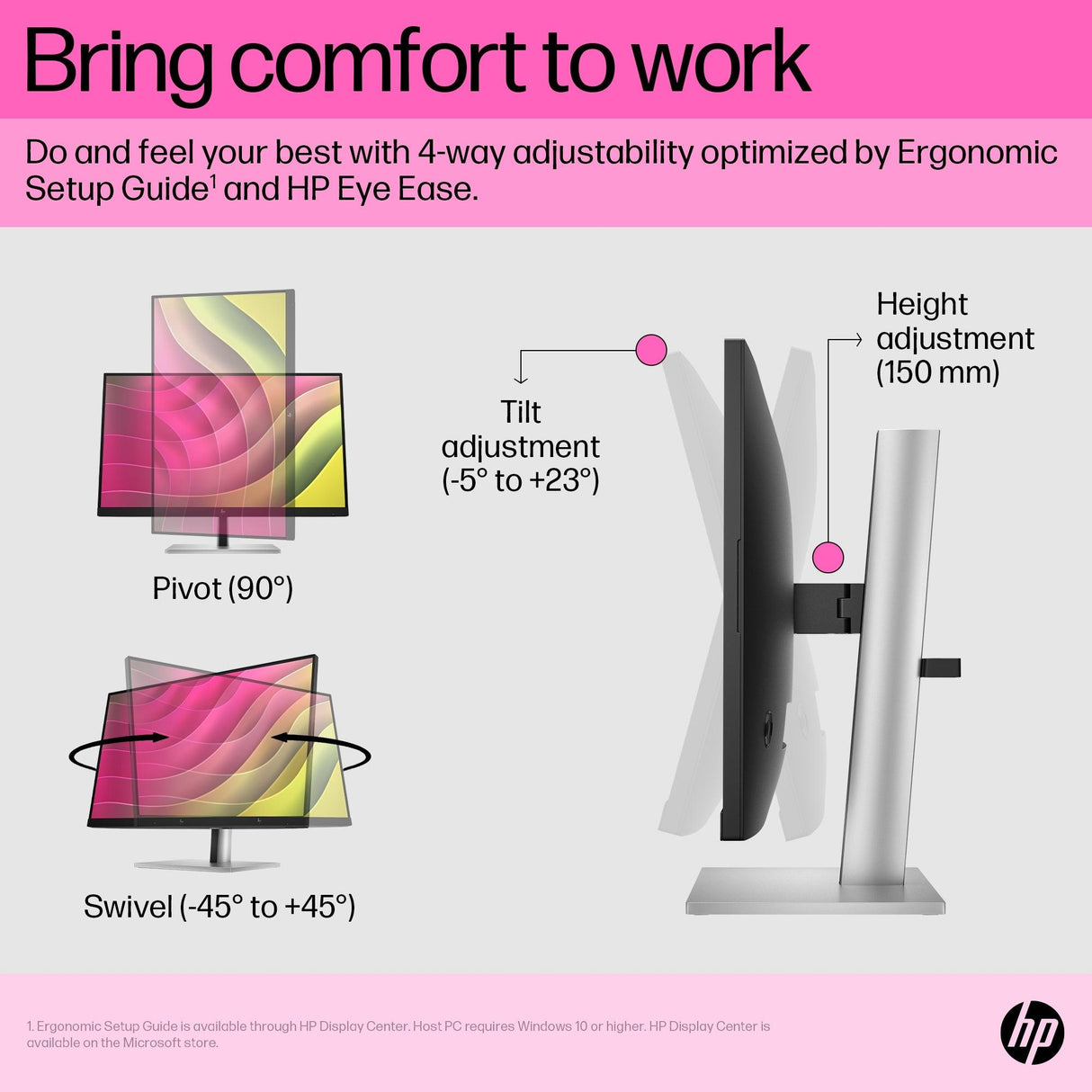 HP E24t G5 computer monitor (23.8") Full HD Touchscreen Black