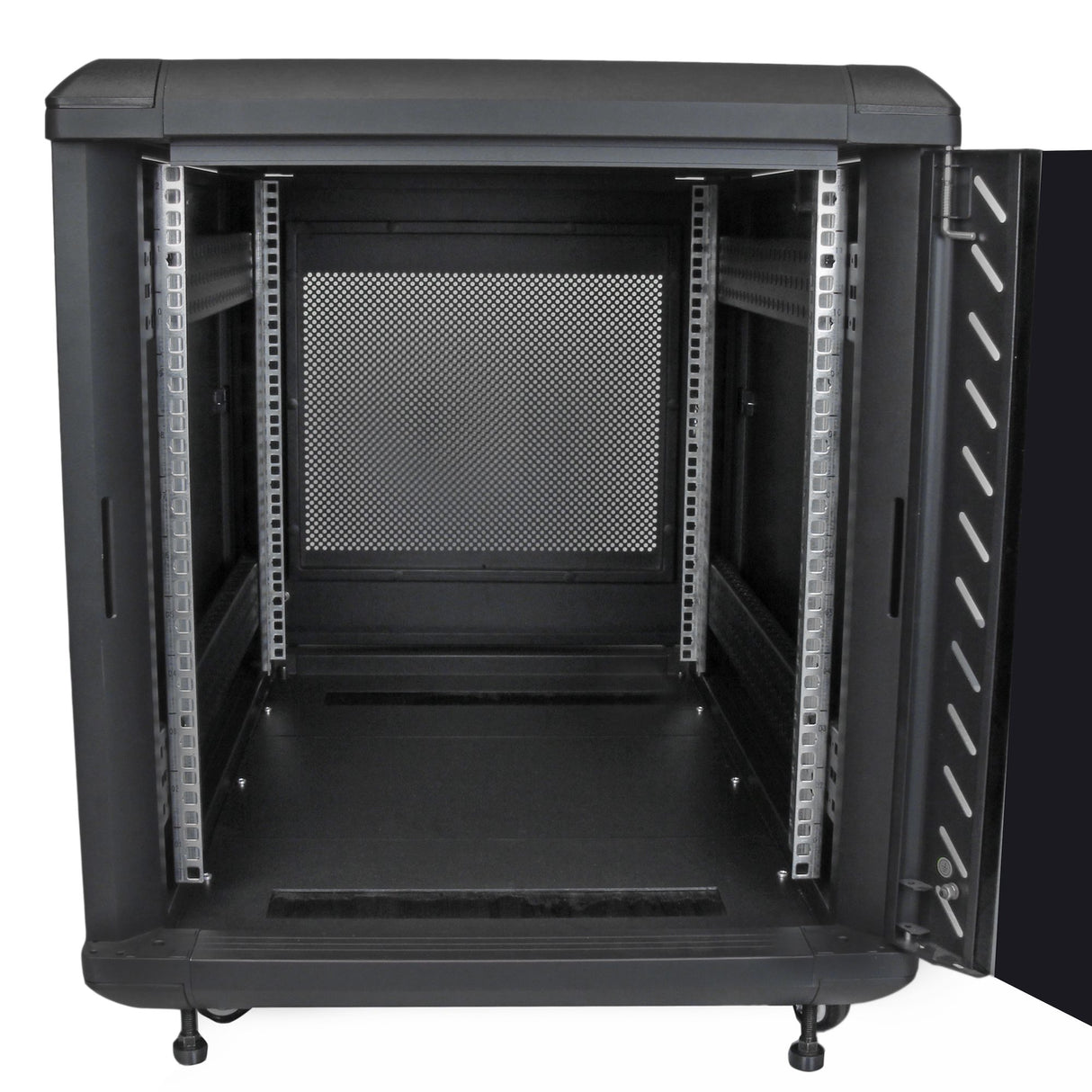 STARTECH 4-Post 12U Server Rack Cabinet | 19" Data Rack Cabinet for IT | Network Equipment | with Adjustable Mounting Rails (RK1236BKF)