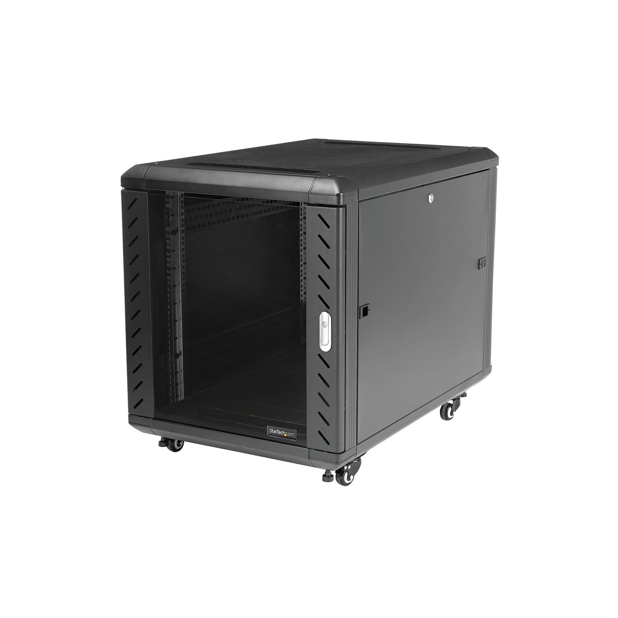 STARTECH 4-Post 12U Server Rack Cabinet | 19" Data Rack Cabinet for IT | Network Equipment | with Adjustable Mounting Rails (RK1236BKF)