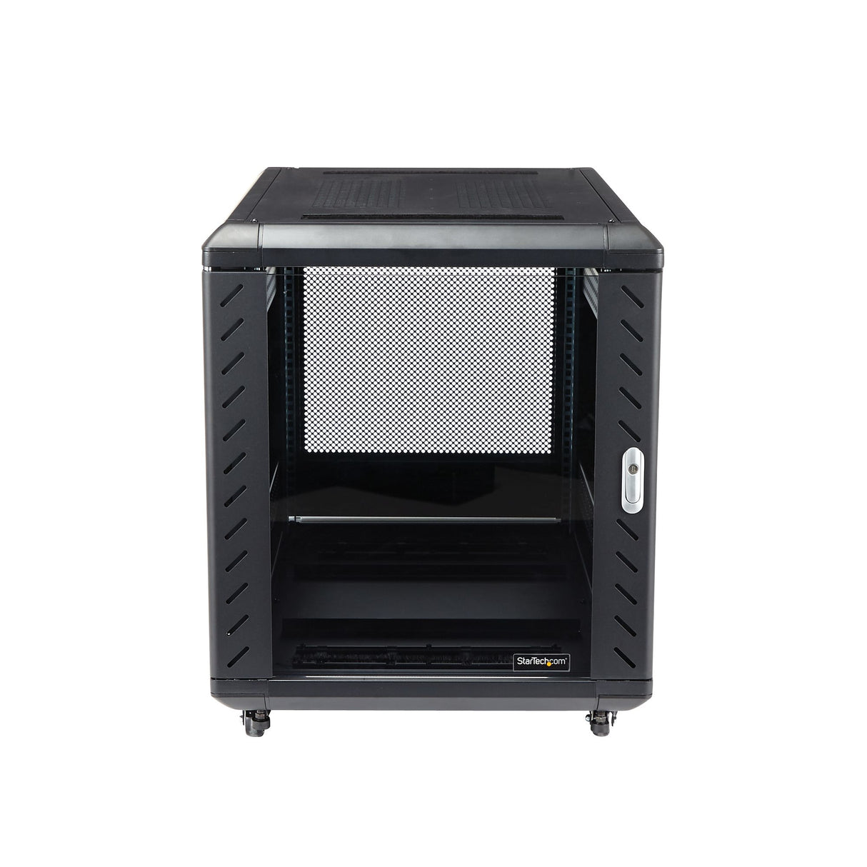 STARTECH 4-Post 12U Server Rack Cabinet | 19" Data Rack Cabinet for IT | Network Equipment | with Adjustable Mounting Rails (RK1236BKF)