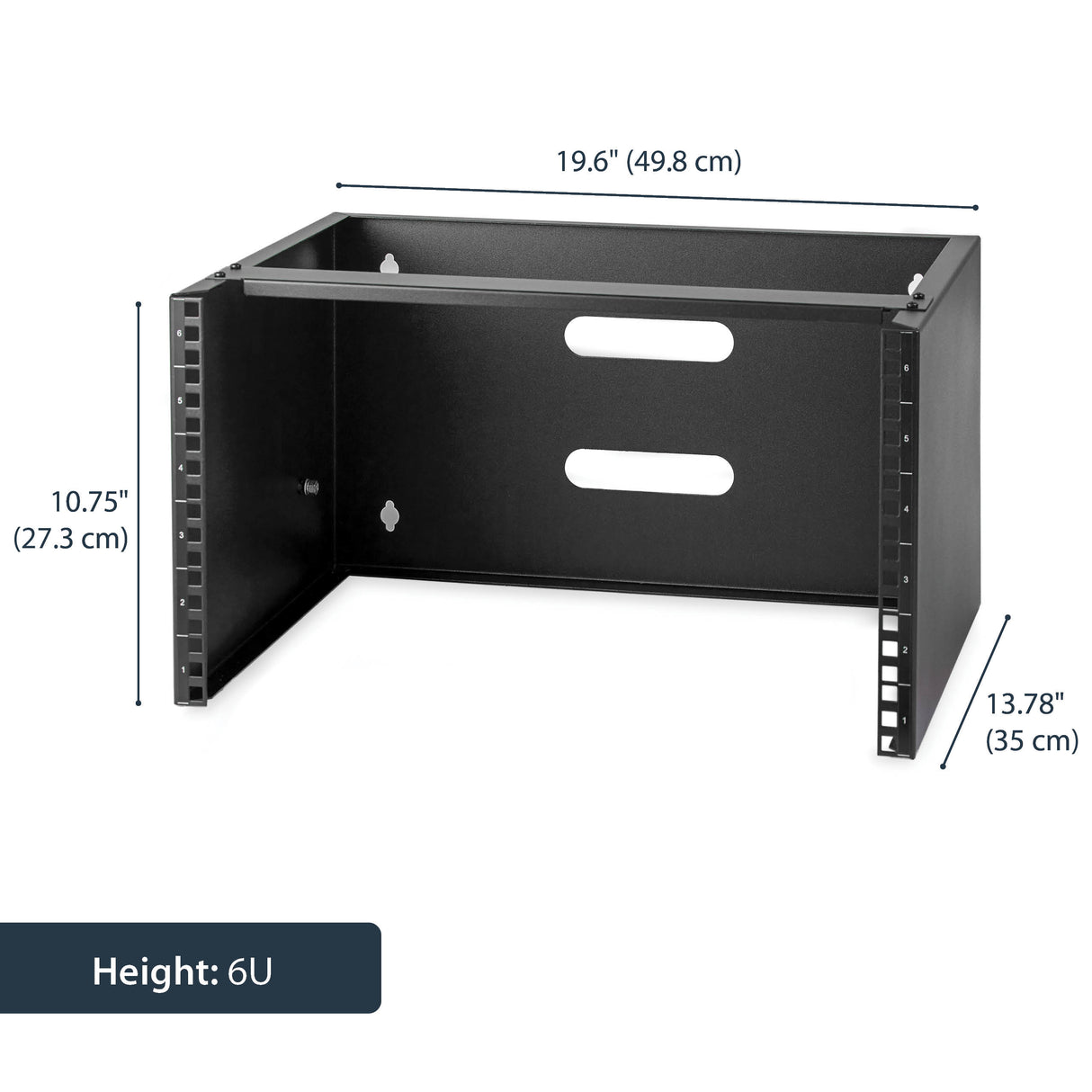 STARTECH 6U Wall Mount Network Rack - 14 Inch Deep (Low Profile) - 19" Patch Panel Bracket for Shallow Server and IT Equipment | Network Switches - 44lbs|20kg Weight Capacity | Black (WALLMOUNT6) (WALLMOUNT6)