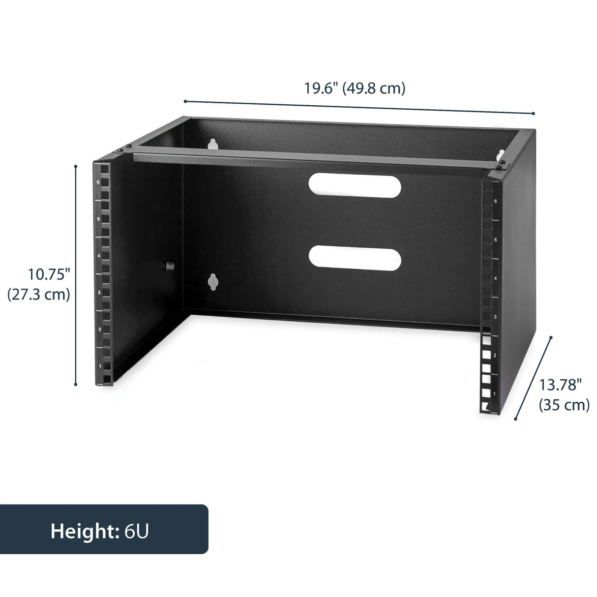 STARTECH 6U Wall Mount Network Rack - 14 Inch Deep (Low Profile) - 19" Patch Panel Bracket for Shallow Server and IT Equipment | Network Switches - 44lbs|20kg Weight Capacity | Black (WALLMOUNT6) (WALLMOUNT6)