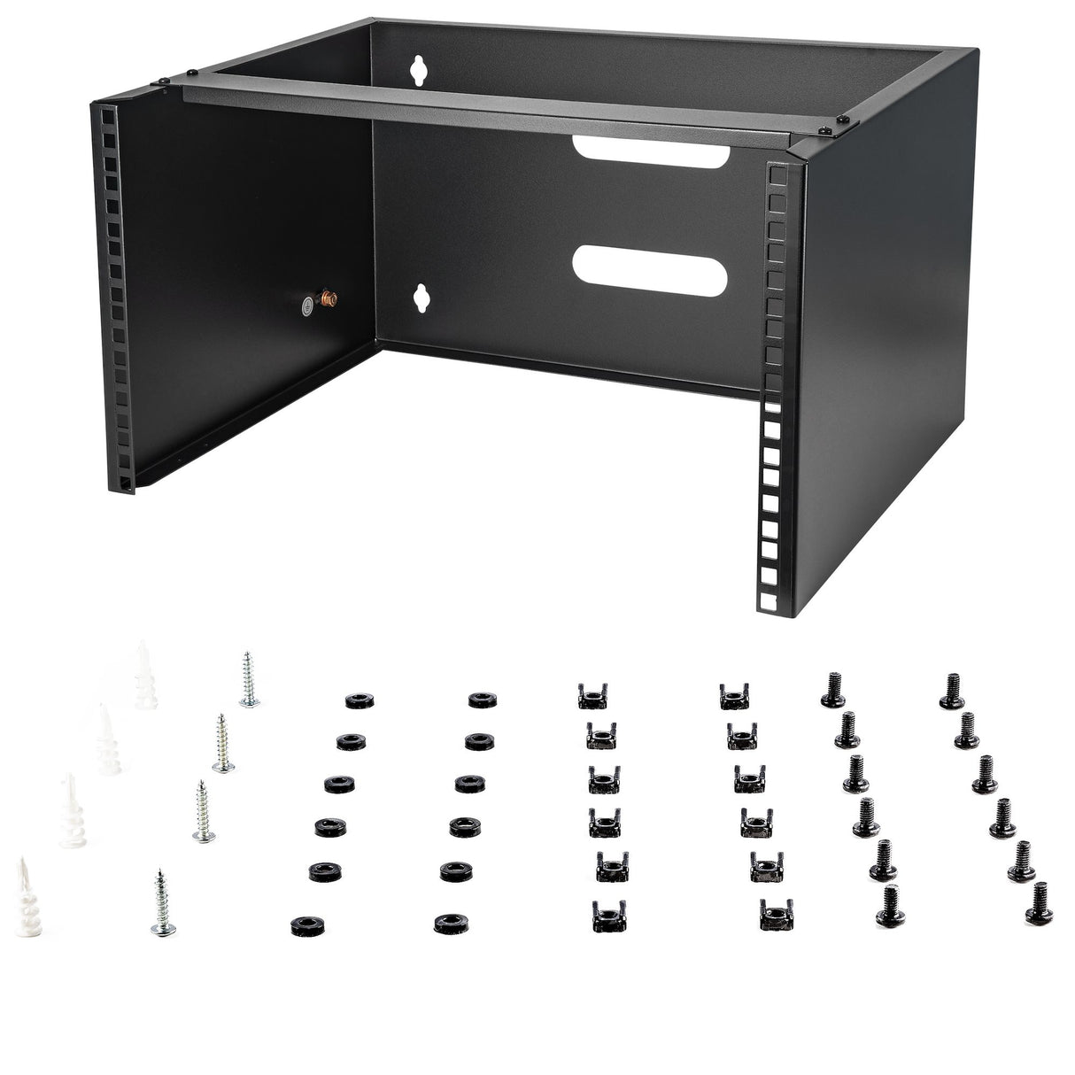 STARTECH 6U Wall Mount Network Rack - 14 Inch Deep (Low Profile) - 19" Patch Panel Bracket for Shallow Server and IT Equipment | Network Switches - 44lbs|20kg Weight Capacity | Black (WALLMOUNT6) (WALLMOUNT6)