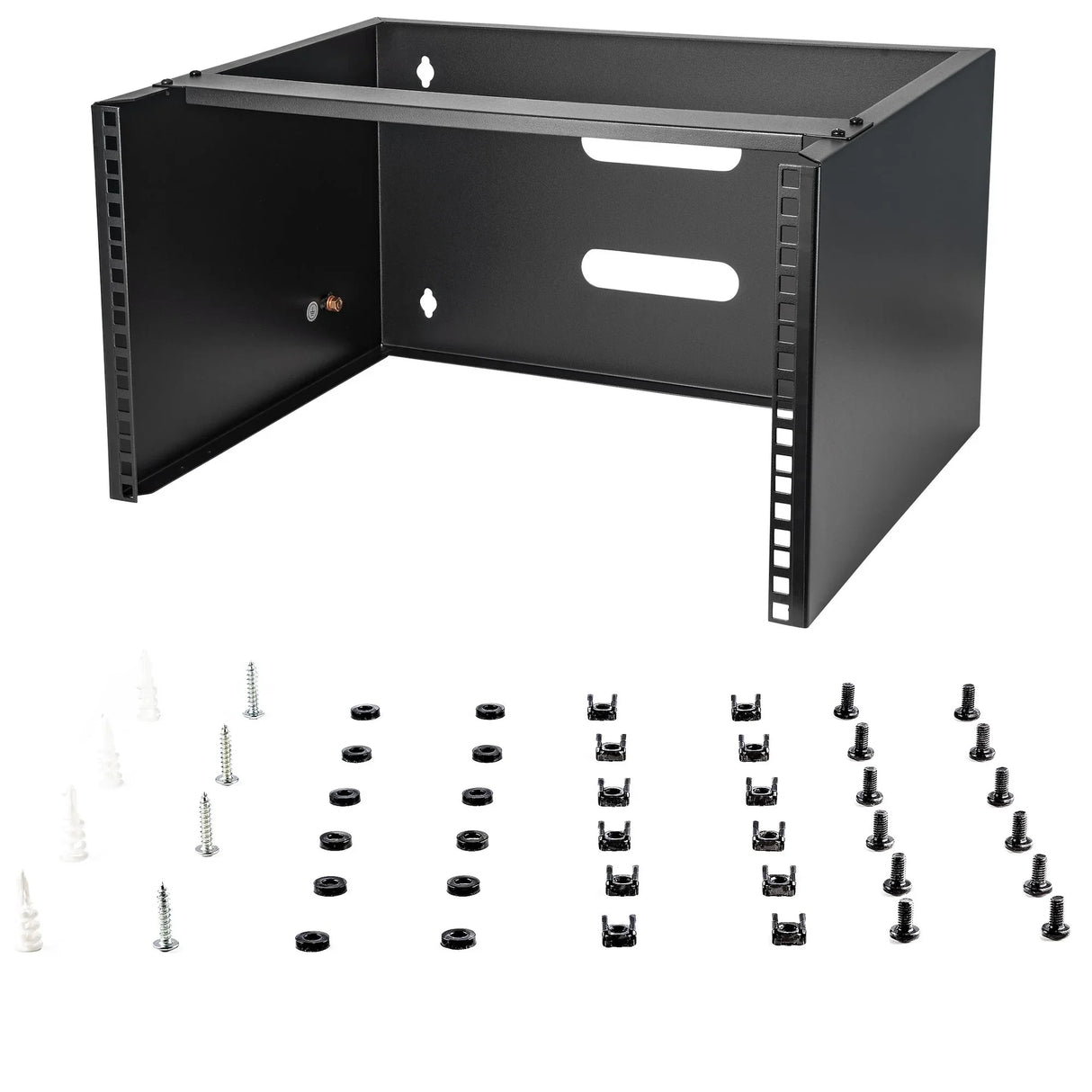 STARTECH 6U Wall Mount Network Rack - 14 Inch Deep (Low Profile) - 19" Patch Panel Bracket for Shallow Server and IT Equipment | Network Switches - 44lbs|20kg Weight Capacity | Black (WALLMOUNT6) (WALLMOUNT6)