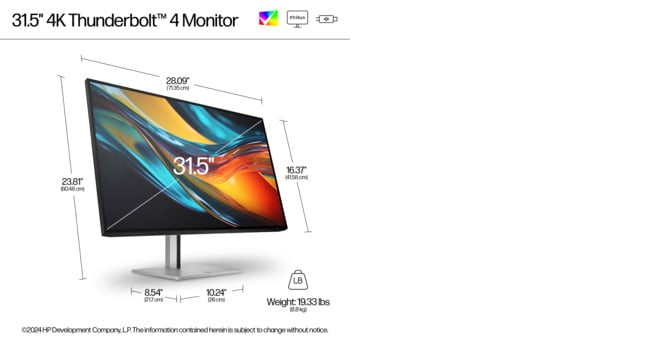 HP Series 7 Pro 4K Thunderbolt 4 Monitor (31.5")