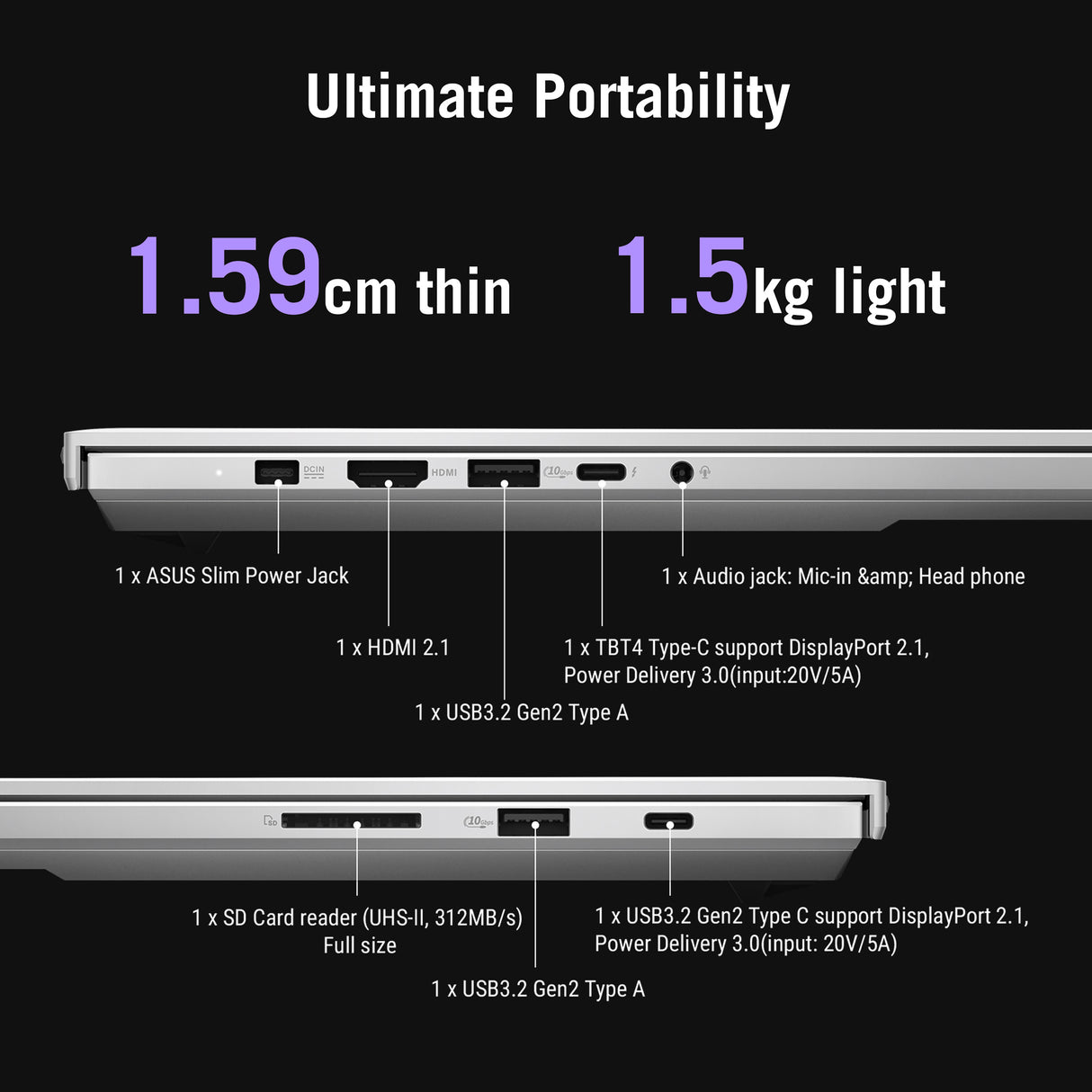 ASUS GU405AP-SY004W Laptop – Intel Core Ultra 9 386H / 32GB LPDDR5x / 1TB SSD / NVIDIA GeForce RTX 5070 – Sustainable Business Laptop