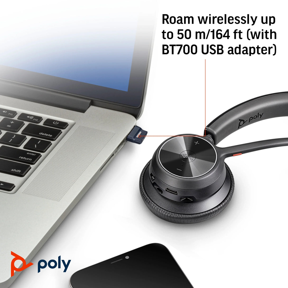 POLY VOYAGER UC 4310 – Bluetooth / Stereo / Office – Head-band Headset