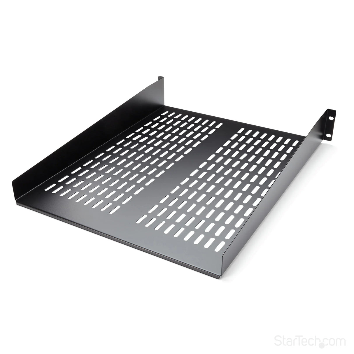 STARTECH 2U Server Rack Shelf - Universal Vented Rack Mount Cantilever Tray for 19" Network Equipment Rack & Cabinet - Heavy Duty Steel - Weight Capacity 50lb|23kg - 22" Deep Shelf (CABSHELF22V) (CABSHELF22V)