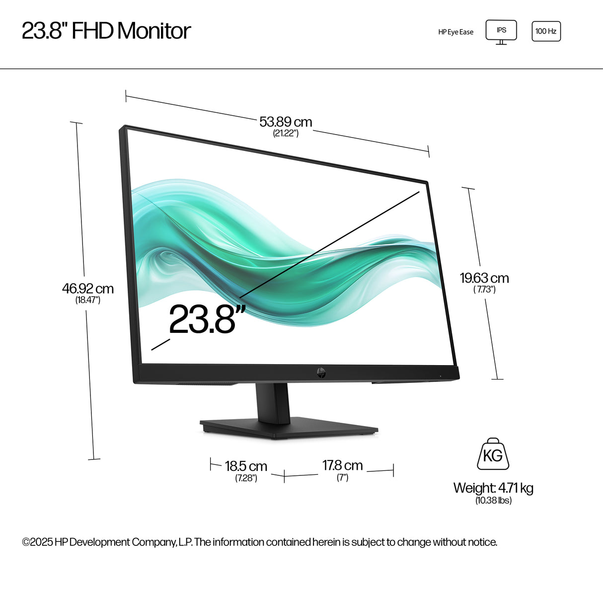 HP B0BU9UT Monitor – 23.8" / Full HD / IPS / 100Hz – Business Monitor