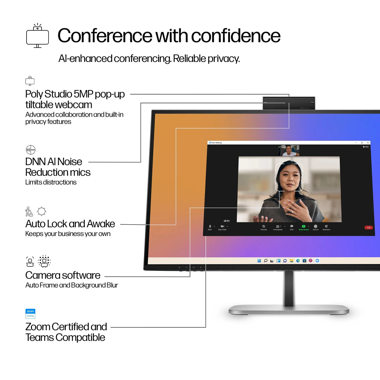 HP 27" Monitor – 27" / QHD / IPS / 60Hz – Business Monitor