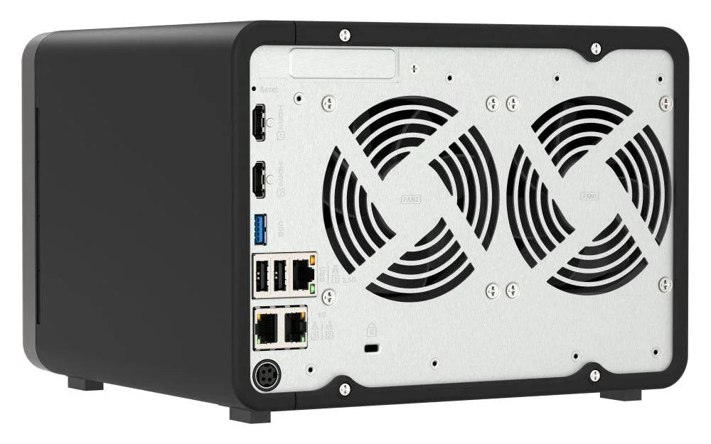 QNAP 8-C ARM Cortex 64-bit | 8 GB RAM | 4 GB Flash | ARM Mali-G610 MC4 | 6 x 3.5" SATA 6Gb|s | 120W | 171 x 235 x 226 mm (TS-AI642-8G)