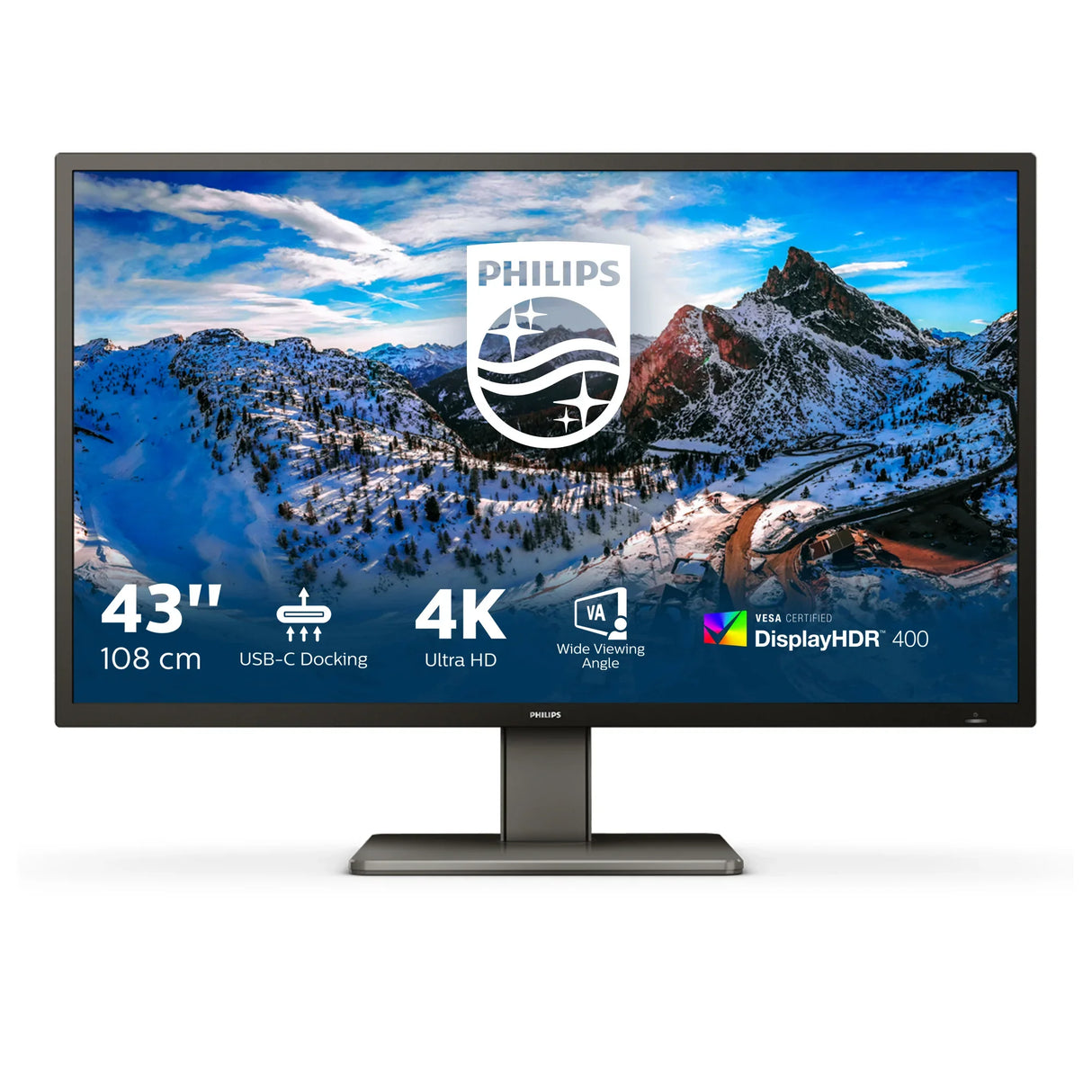 PHILIPS 439P1 Monitor – 42.5" / 4K UHD / IPS / 75Hz – Business Monitor