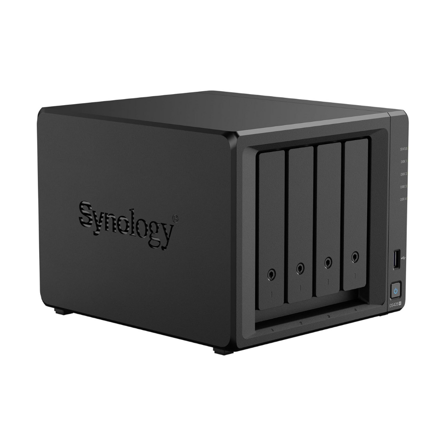 SYNOLOGY DS425+ Synology DS425+, Diskstation, NAS 4-Bay 3.5" Diskless, Intel Celeron J4125 1x1GbE + 1x2.5GbE, 2GB RAM, 2xUSB3.2, 3 Year Warranty