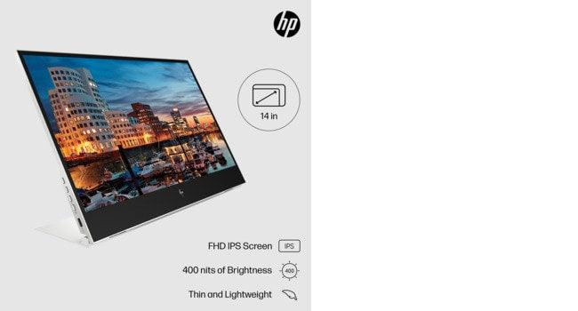 HP E-Series E14 G4 computer monitor (14") Full HD LED White