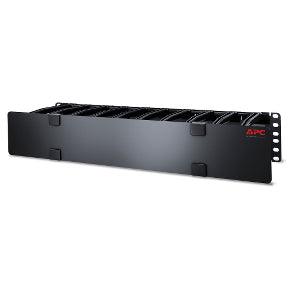 APC Horizontal Cable Manager | 2U x 6" Deep with Cable Tie-off bottom plate | Single-Sided with Cover (AR8603A)