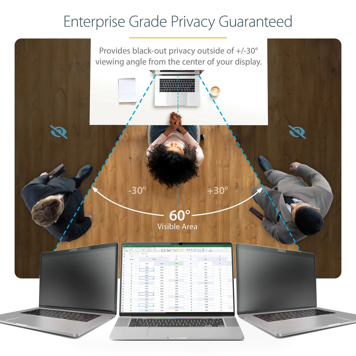 STARTECH 16" MacBook Pro – 16:10 / 2-Way Privacy – Laptop Privacy Filter – Frameless – Blue Light Reduction & Anti-Glare