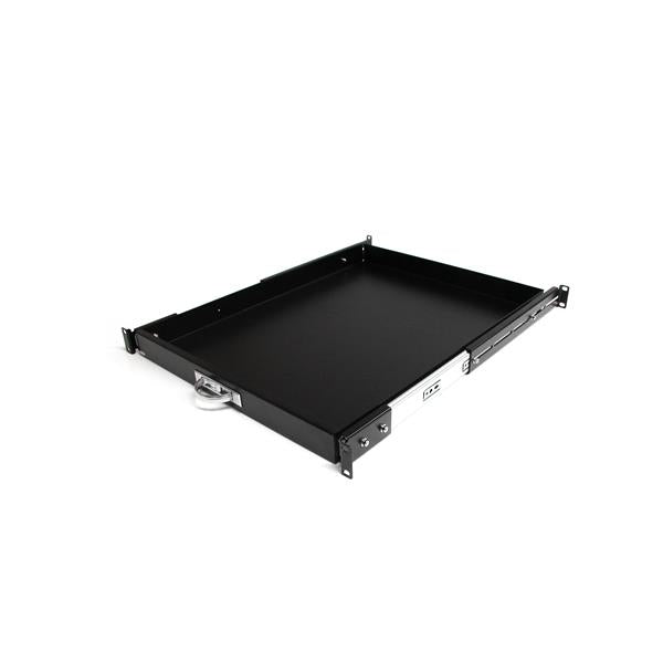 STARTECH 1U Sliding Server Rack Mount Keyboard Shelf Tray - 55lbs - 22" Deep Steel Pull Out Drawer for 19" AV | Network Equipment Rack (SLIDESHELFD) (SLIDESHELFD)