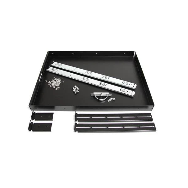 STARTECH 1U Sliding Server Rack Mount Keyboard Shelf Tray - 55lbs - 22" Deep Steel Pull Out Drawer for 19" AV | Network Equipment Rack (SLIDESHELFD) (SLIDESHELFD)