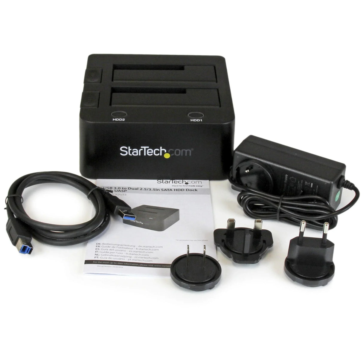 STARTECH Dual-Bay USB 3.0 to SATA Hard Drive Docking Station | USB Hard Drive Dock | External 2.5|3.5" SATA I|II|III | SSD|HDD Docking Station | Hot-Swap Hard Drive Bay | Top-Loading (SDOCK2U33) (SDOCK2U33)