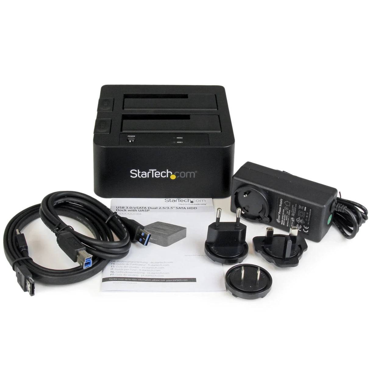 STARTECH Dual-Bay USB 3.0 | eSATA to SATA Hard Drive Docking Station | External 2.5|3.5" SATA I|II|III | SSD|HDD Docking Station | Hot-Swap Hard Drive Bays | Top-Loading (SDOCK2U33EB) (SDOCK2U33EB)