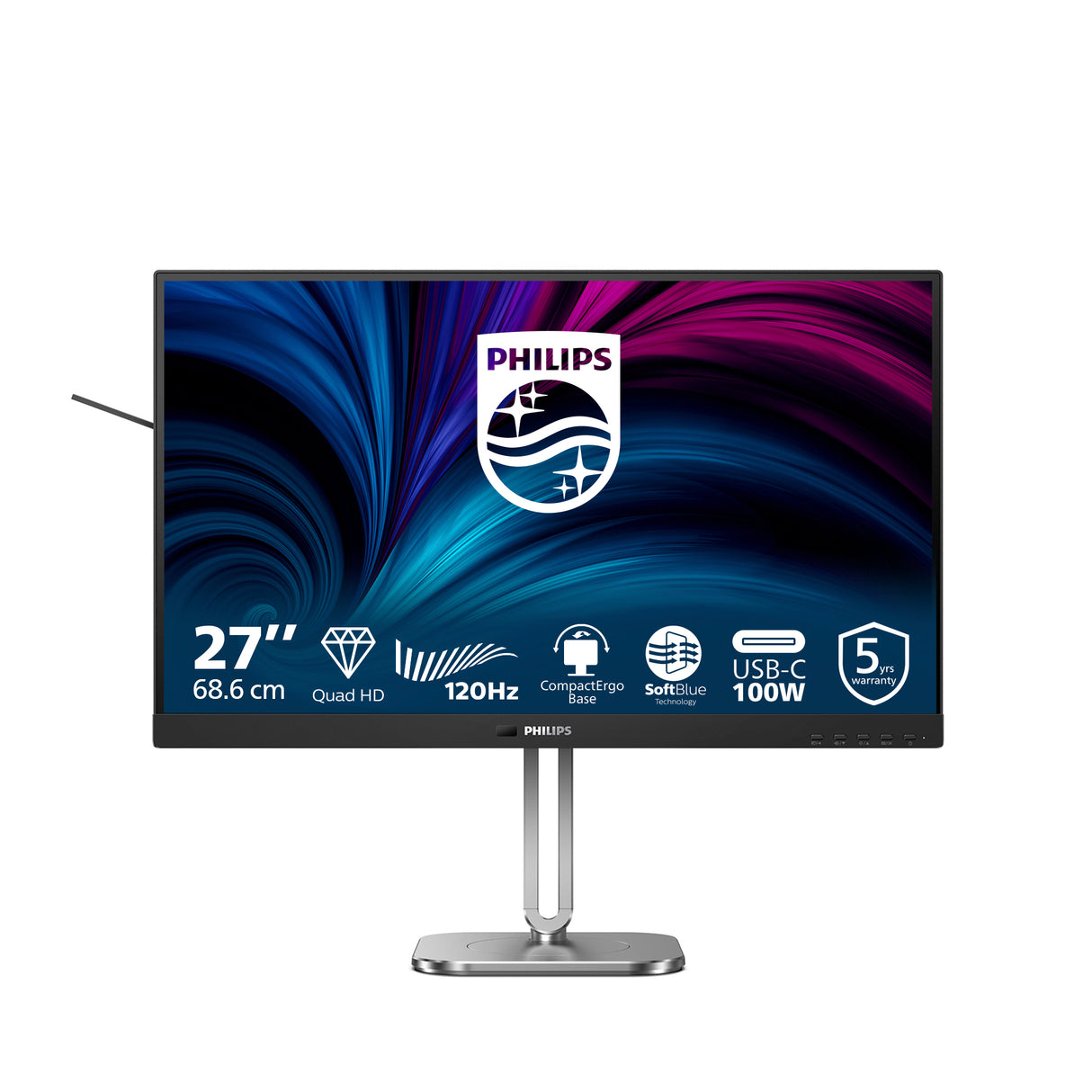 PHILIPS 27B2U4601/75 Monitor – 27" / QHD / IPS / 120Hz – Business Monitor