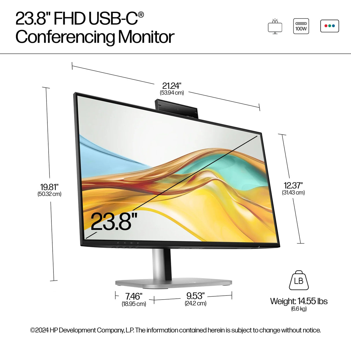 HP 524pm Monitor – 23.8" / Full HD / IPS / 60Hz – Business Monitor