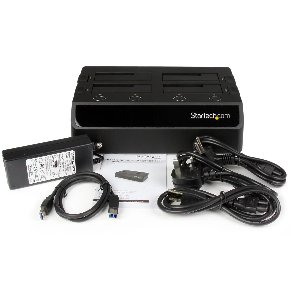 STARTECH 4-Bay USB 3.0 to SATA Hard Drive Docking Station | USB Hard Drive Dock | External 2.5|3.5" SATA III SSD|HDD Docking Station | Hot-Swap Hard Drive Bay | Top-Loading (SDOCK4U33) (SDOCK4U33)