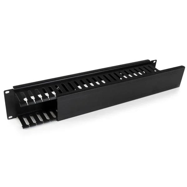 STARTECH Horizontal 2U Server Rack Cable Management Finger Duct w| Cover - 19" Network Rack Wire Duct Raceway Panel - Slotted Wire Duct (CMDUCT2U) (CMDUCT2U)