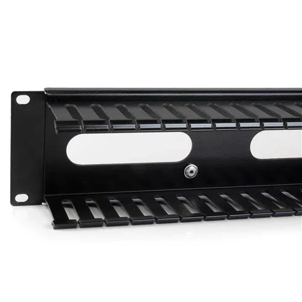 STARTECH Horizontal 2U Server Rack Cable Management Finger Duct w| Cover - 19" Network Rack Wire Duct Raceway Panel - Slotted Wire Duct (CMDUCT2U) (CMDUCT2U)
