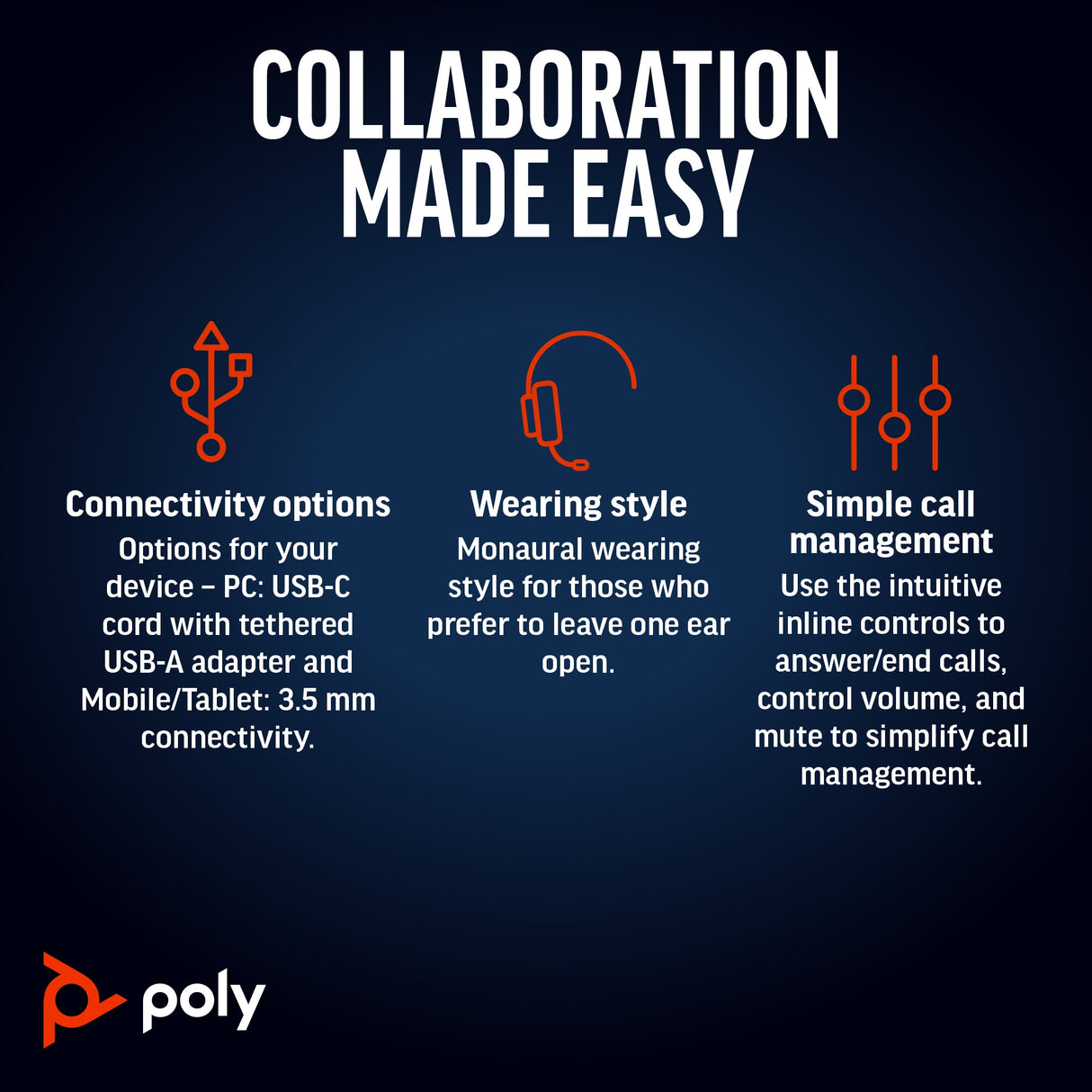 POLY Blackwire 5220 Wired On-ear Stereo MS Teams Certified Headset